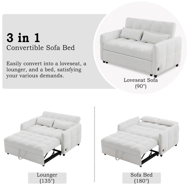 Pull-out Tufted Sofa Bed