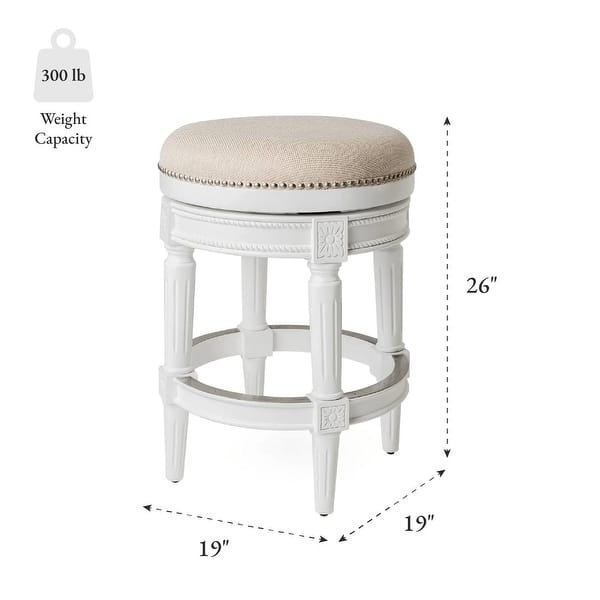 dimension image slide 2 of 16, Maven Lane Pullman Backless Swivel Kitchen Stool