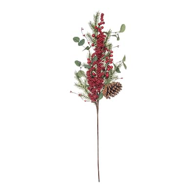 Transpac Artificial 32 in. Multicolor Christmas Twig Berry with Eucalyptus Spray