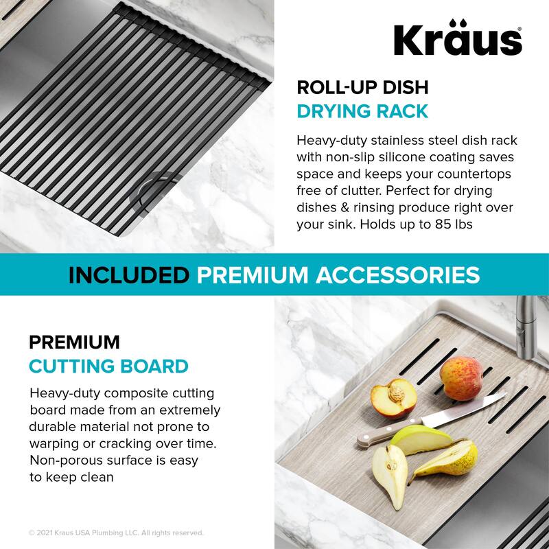 KRAUS Bellucci Workstation Undermount Granite Composite Kitchen Sink