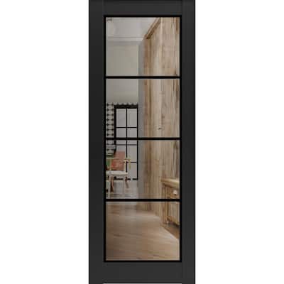 Slab Barn Door Panel 18x80 Lucia 2466 Matte Black Sturdy Finished