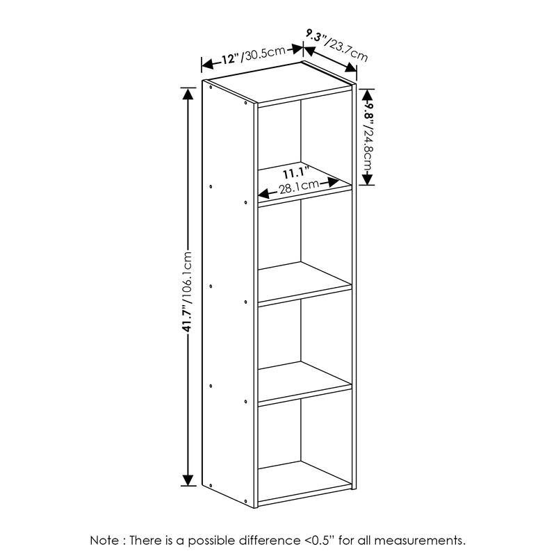 Furinno Pasir 4-Tier Open Shelf Bookcase