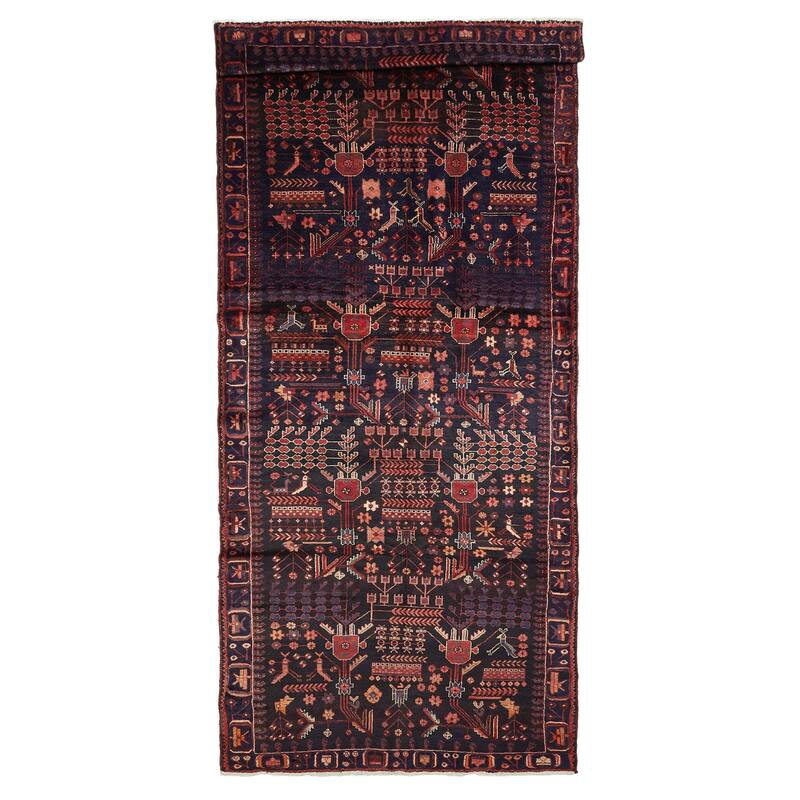 ECARPETGALLERY Hand-knotted Andelz Dark Navy Wool Rug - 5'3 x 12'8