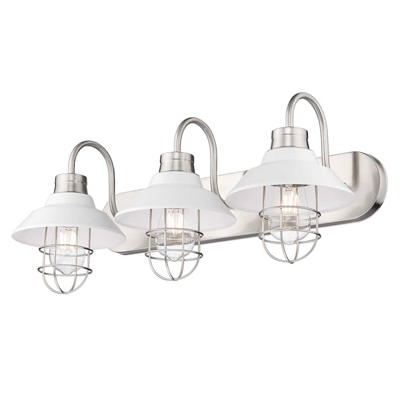 Lana 3 Light Bath Vanity - Pewter with Matte White
