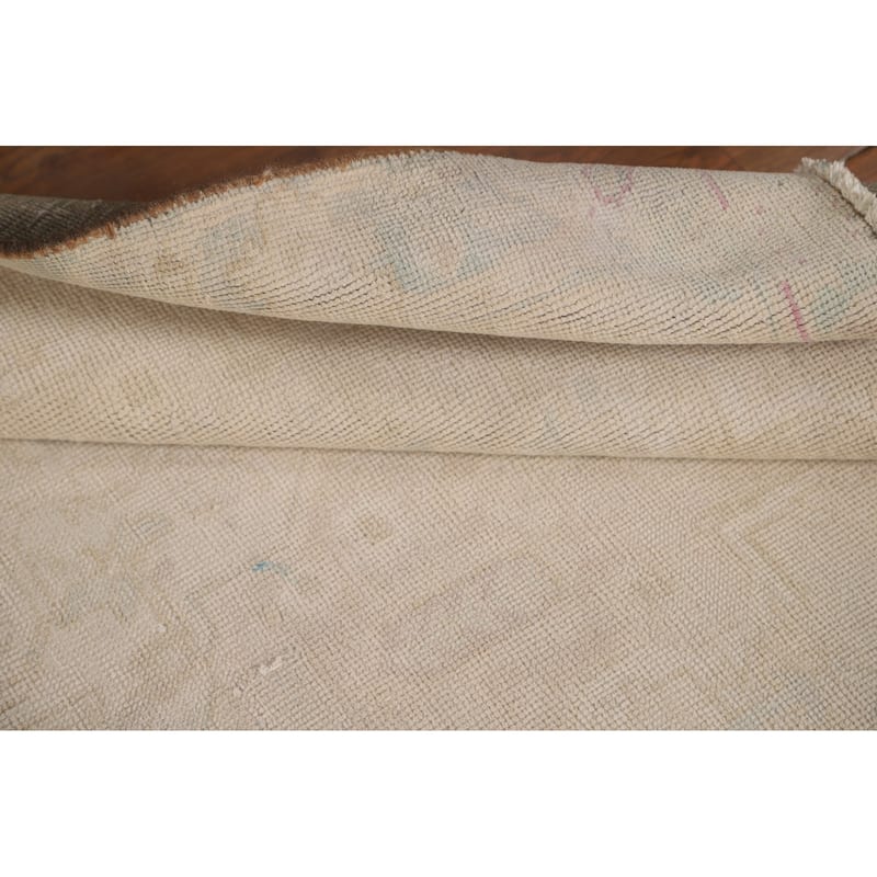 Hand Knotted Oriental 100% Wool Carpet Traditional Medallion Beige & Ivories Tabriz Area Rug - 4' 9'' X 3' 0''