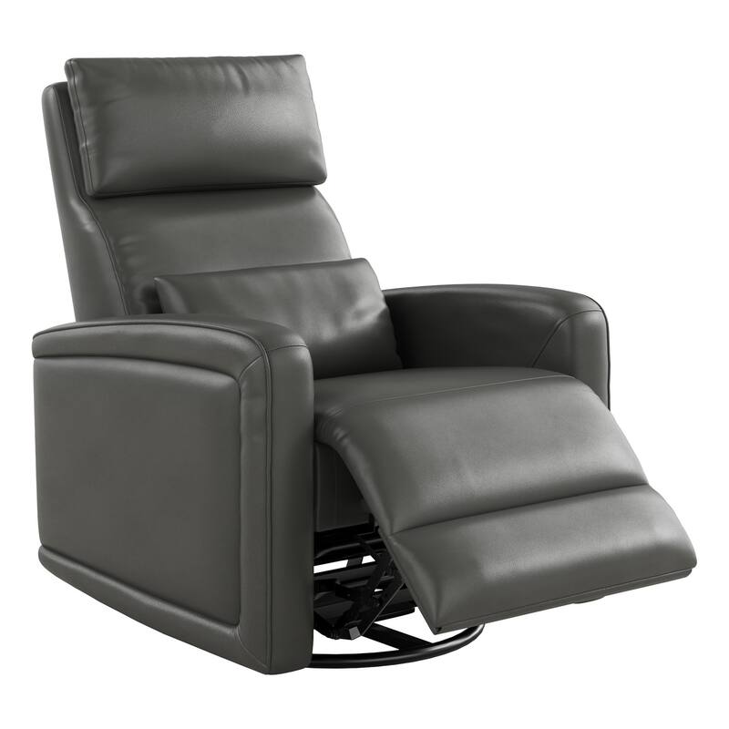 Manual Reclinder, 360° Swivel Rocking Glider Reclinder Chair, Soft Faux Leather Upholstered Sofa Chair