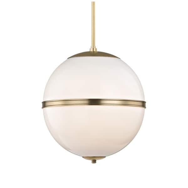 slide 2 of 5, Crystorama Lighting Group Truax 3 Light 16" Wide Pendant with White Aged Brass
