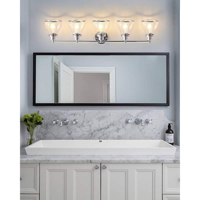 Hermosa Polished Nickel 5-Light Bathroom Vanity Light