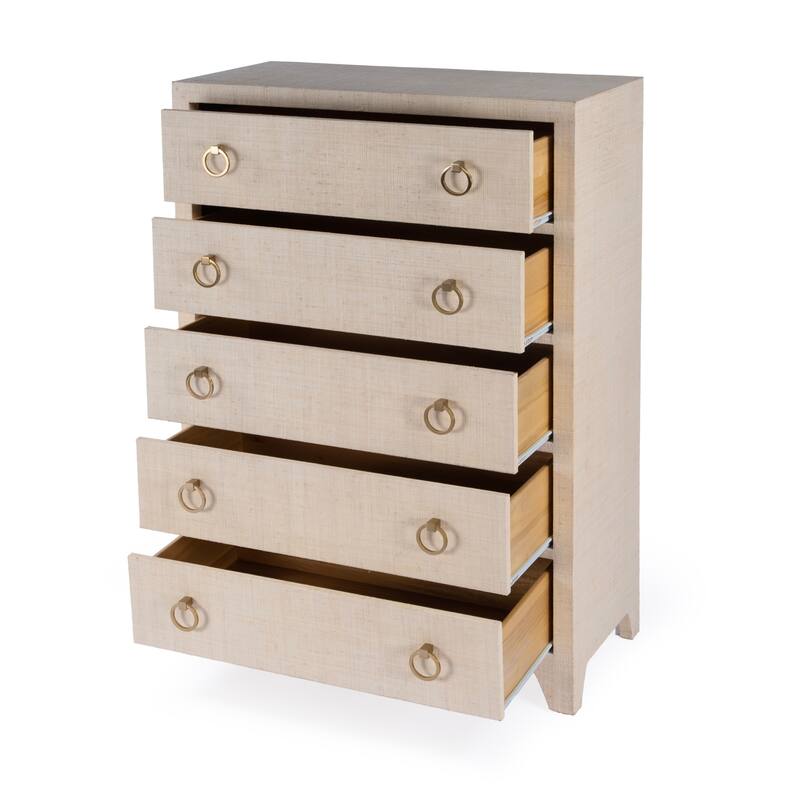 Bar Harbor 5 Drawer Raffia Dresser