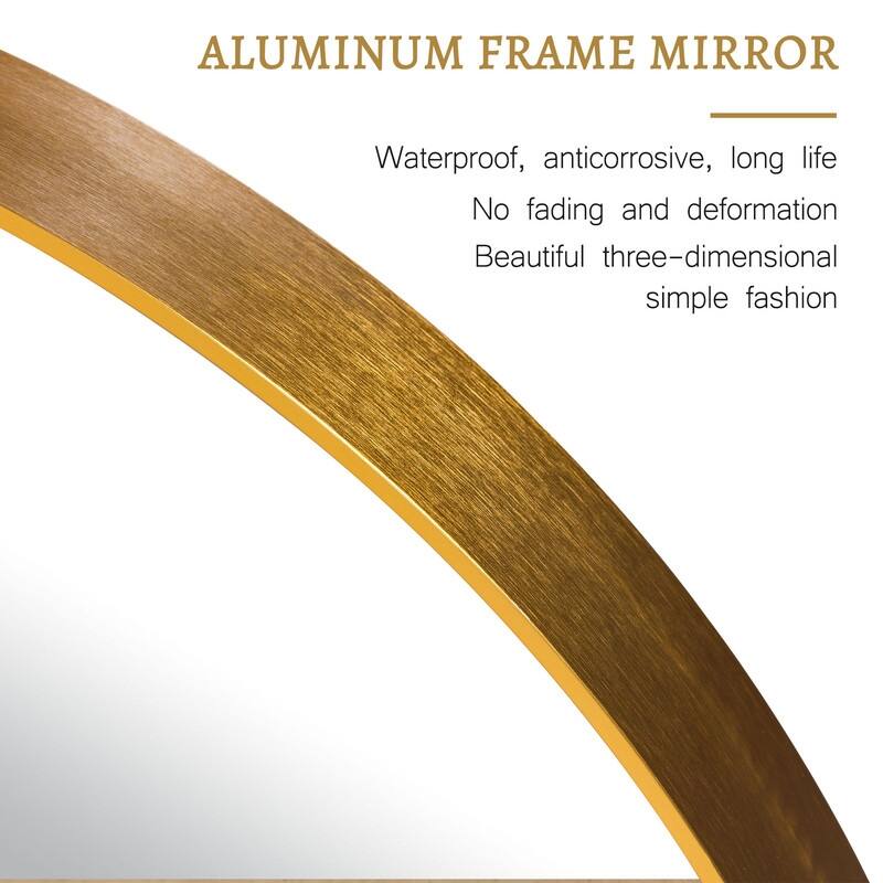 Classic Round Accent Bathroom Mirror Metal Frame Hanging Wall Mounted Circle Mirror for Wall Decor Vanity Entryway Living Room