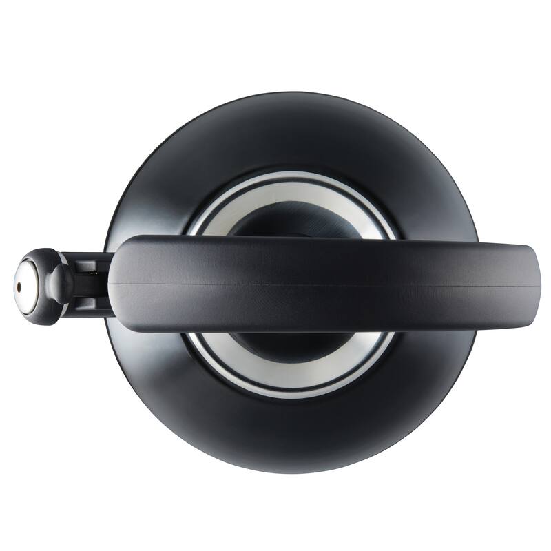 2-Quart Enamel on Steel Whistling Teakettle/Teapot With Flip-Up Spout, Black