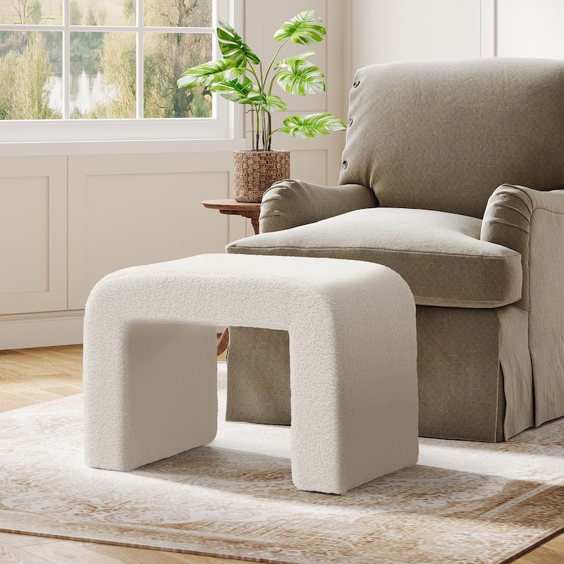 Modern Vanity Stool, Upholstered Ottoman, Arched Footstool, Sofa Footrest