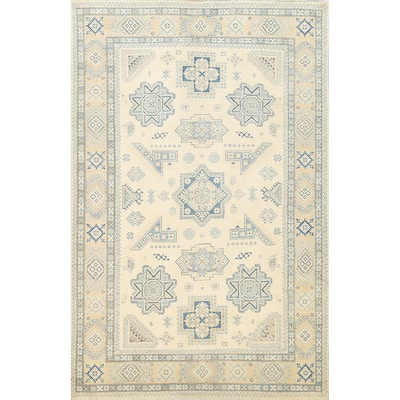 Vegetable Dye Oriental Super Kazak Area Rug Wool Hand-knotted - 6'5" x 9'8"