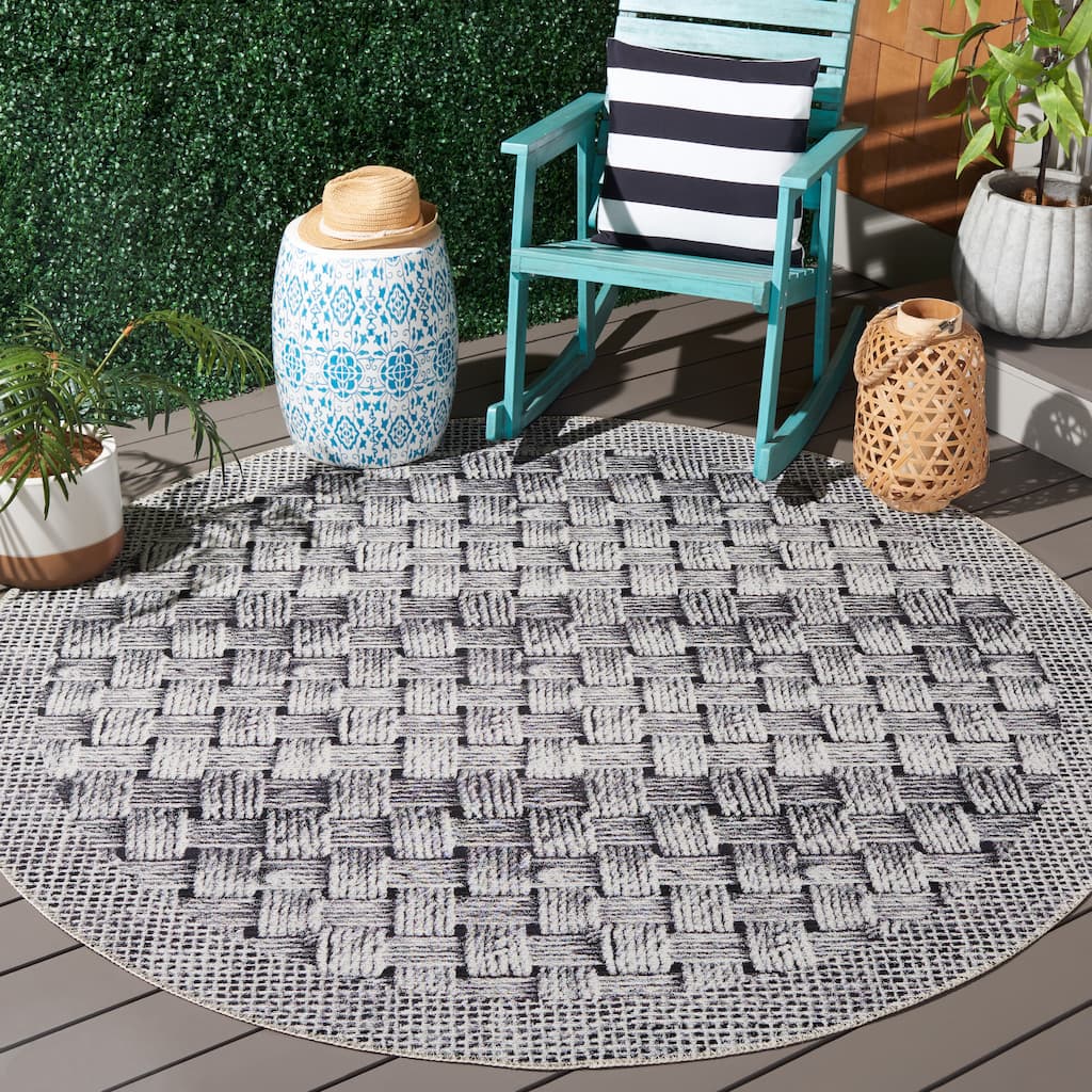 SAFAVIEH Barbados Thecla Geometric Waterproof Patio Backyard Rug