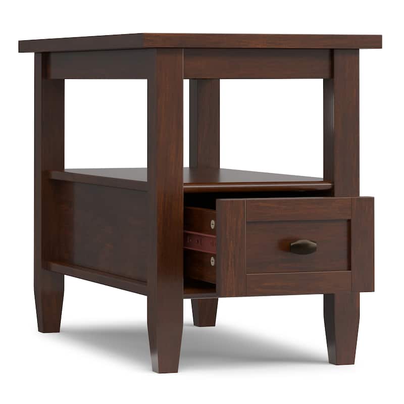 WYNDENHALL Norfolk SOLID WOOD 14 inch Wide Rectangle Transitional Narrow Side Table - 14 Inches wide