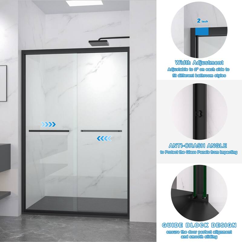 Aluminum Frame Double Sliding Shower Door