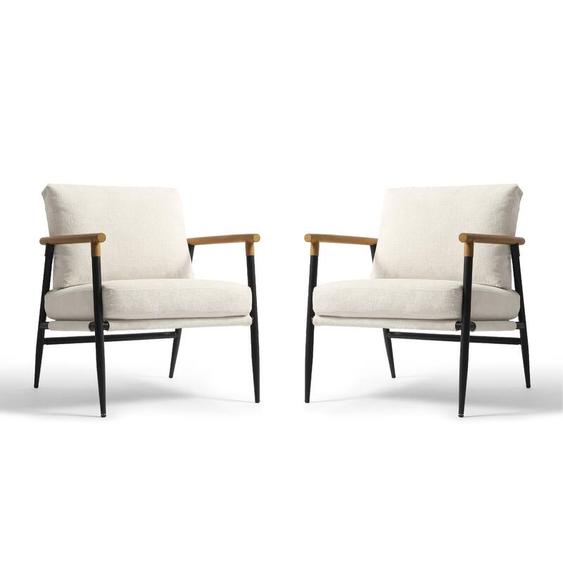 27" W Modern Upholstered Metal Frame Accent Chair