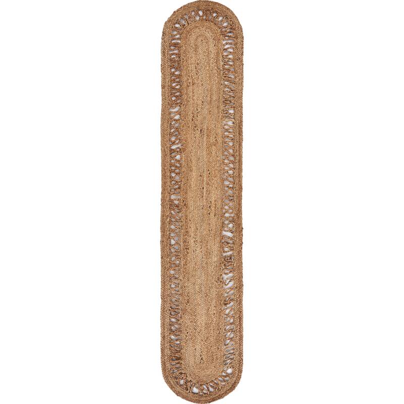 Sevita Natural Fiber Braided Border Jute Table Runner - 16" x 80"
