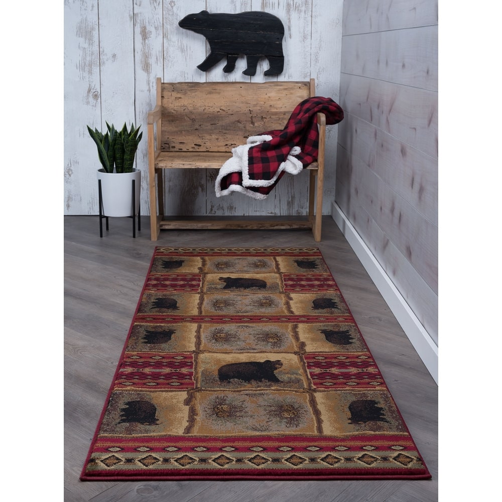 Natural Lodge Novelty Graphic Indoor Area Rug
