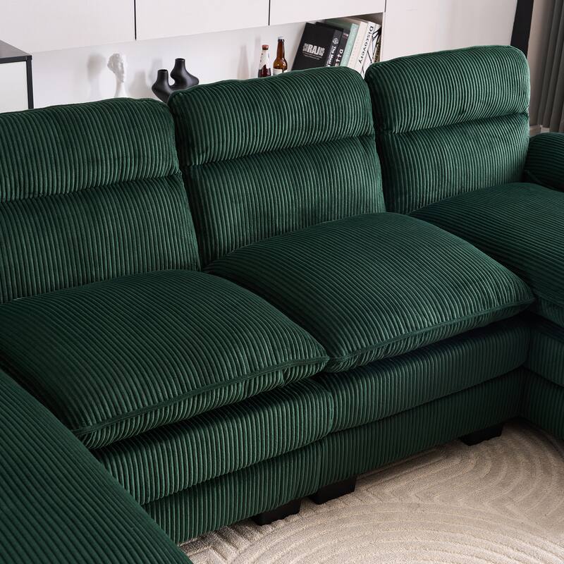 111.8" U-shaped profile sofa, including two single seats and two chaise