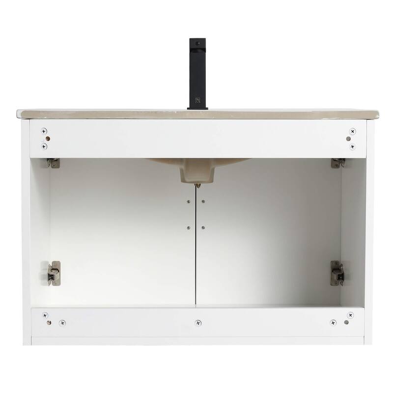 Pellabay Modern Bathroom Vanity with Fluted Circular Doors - Sink Included