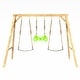 preview thumbnail 7 of 6, EROMMY All-Weather Cedar Wooden Swing Set - 2 Belt Swings & Trapeze Bar for Kids Backyard - Wood