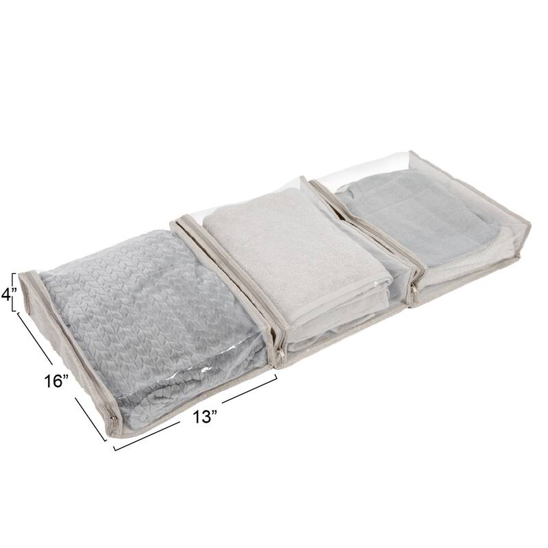 Household Essentials Zippered Sweater Storage Bags with Clear Vision Panel - 16.0"L x 13.3"W x 4.0"H
