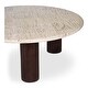 preview thumbnail 3 of 8, NADAAL STUDIOS Harper, Coffee Table Stone Top with Mango Wood Base - 42 X 42 X 16.14