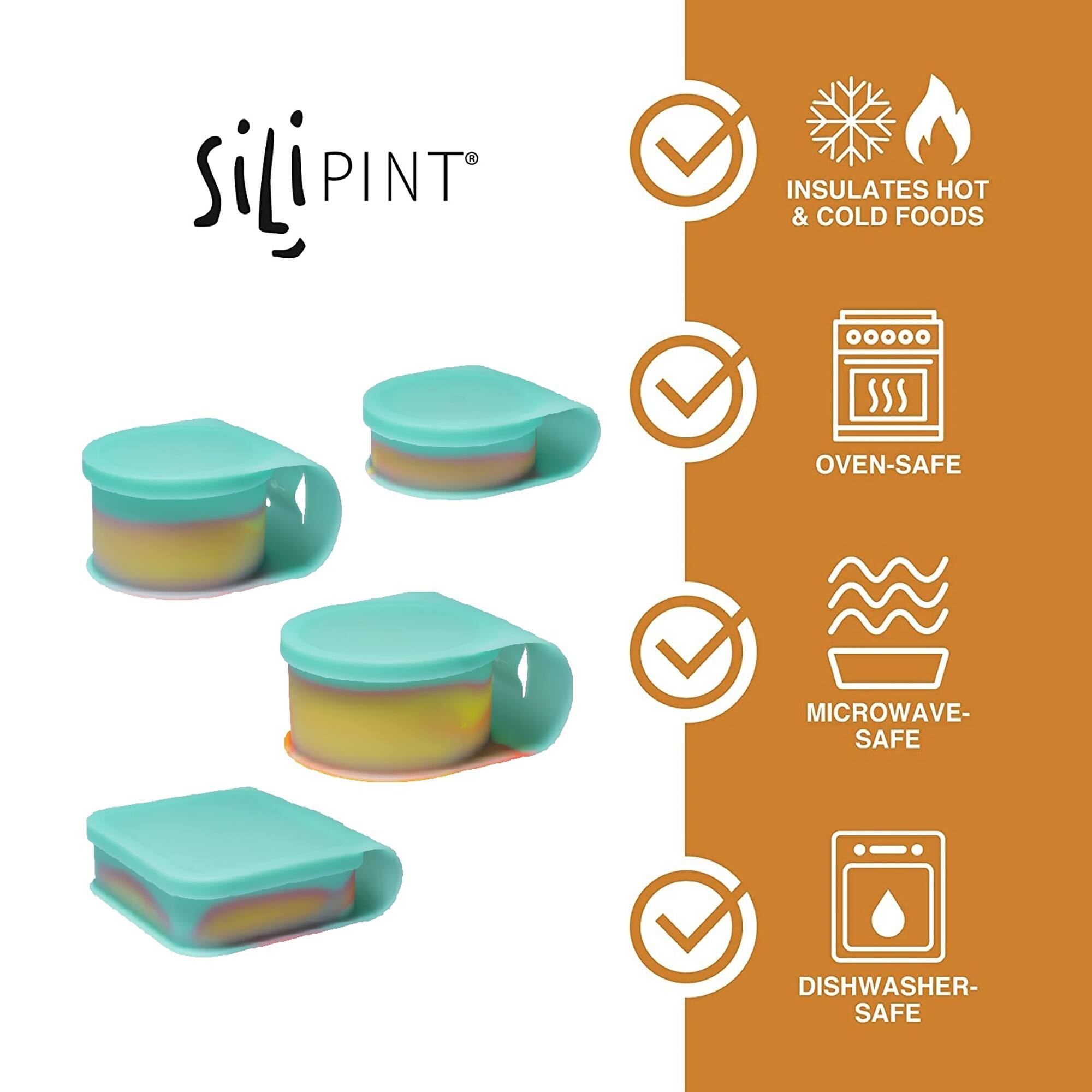 Silipint Silicone Go Go Bowls Set Of 4 Aurora Sizes 10, 20, 30 oz