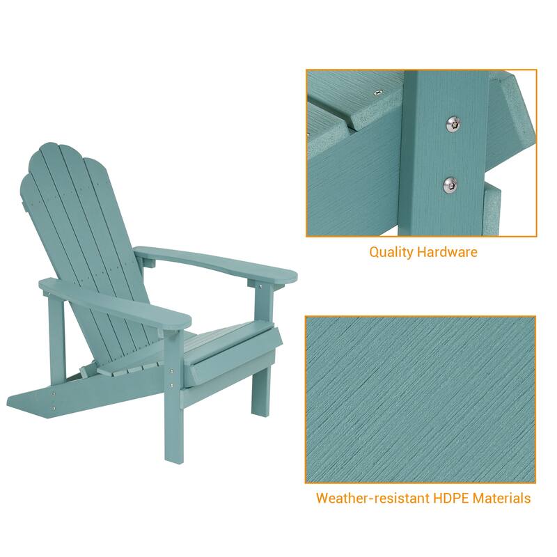 LIVOOSUN Adirondack Patio Chair Fire Pit Chair Weather Resistant