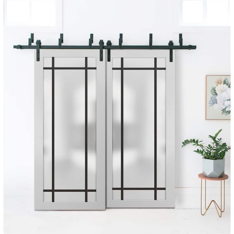 Slab Barn Door Panel 18 x 80 Planum 2112 White Silk Sturdy Finished