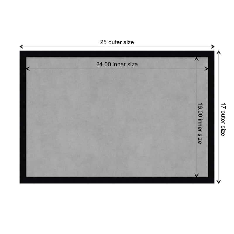 Amanti Art Svelte Noir Black Framed Magnetic Board - Board Size 24x16