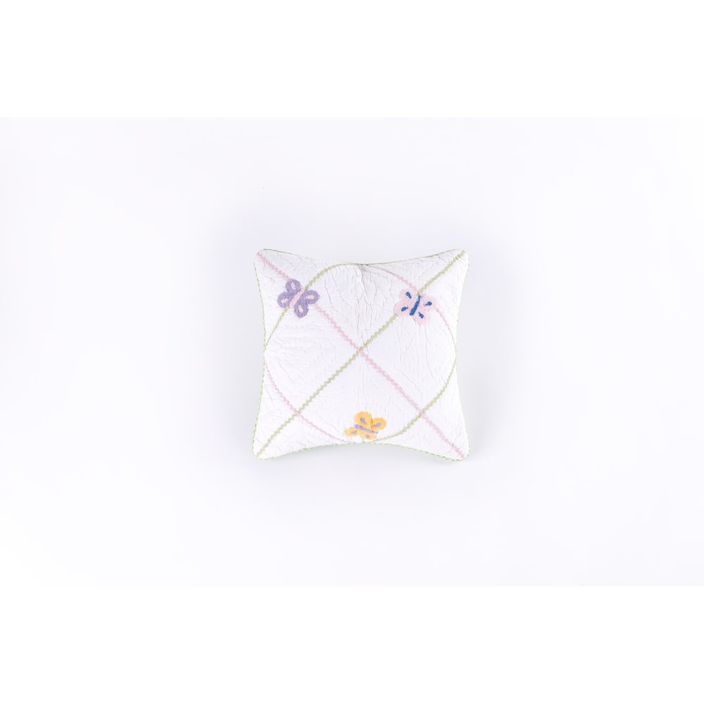Cottage Home Multicolor Cotton Embroidered Throw Pillow