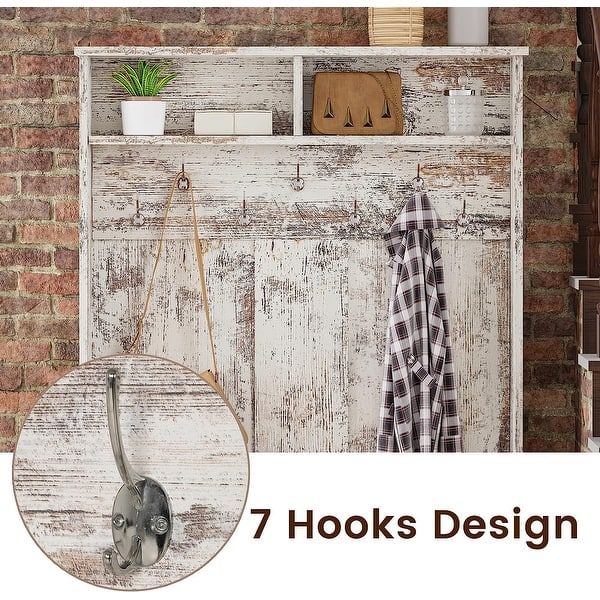 Hall Tree Storage Bench 3-in-1 Entryway Bench Coat Rack