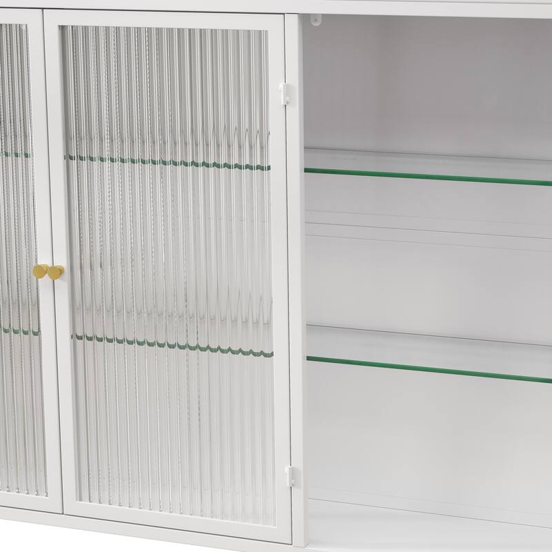 3 Door Arched Wall Mounted Glass Cabinets
