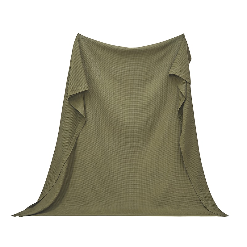 Luxurious 100% Cotton Soft Waffle Weave Knit Blanket