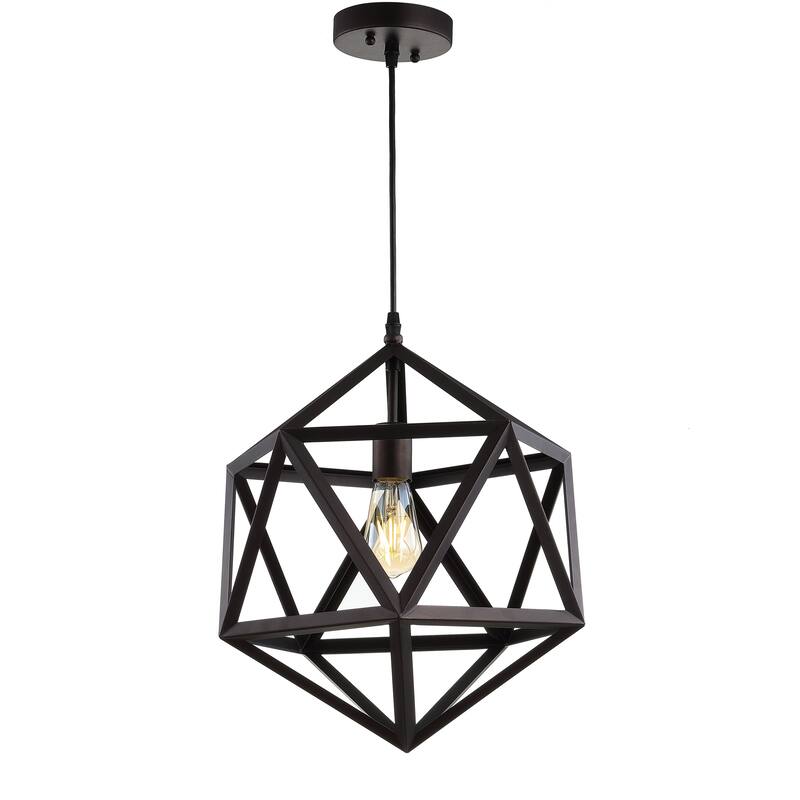 SAFAVIEH Lighting Sudeshna Adjustable 1-Light Led Brass Pendant - 15.8"x15.8"x19-91" - Dark Grey - 16Wx16Dx91H