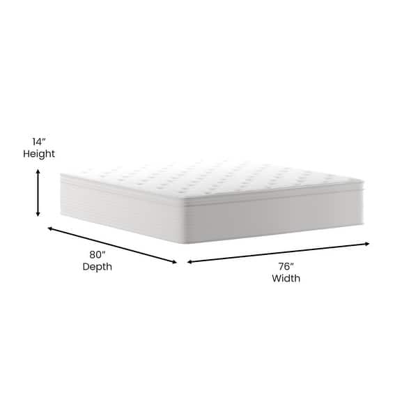 dimension image slide 0 of 3, Euro Top Hybrid Pocket Spring & Foam Mattress in a Box with Edge Support