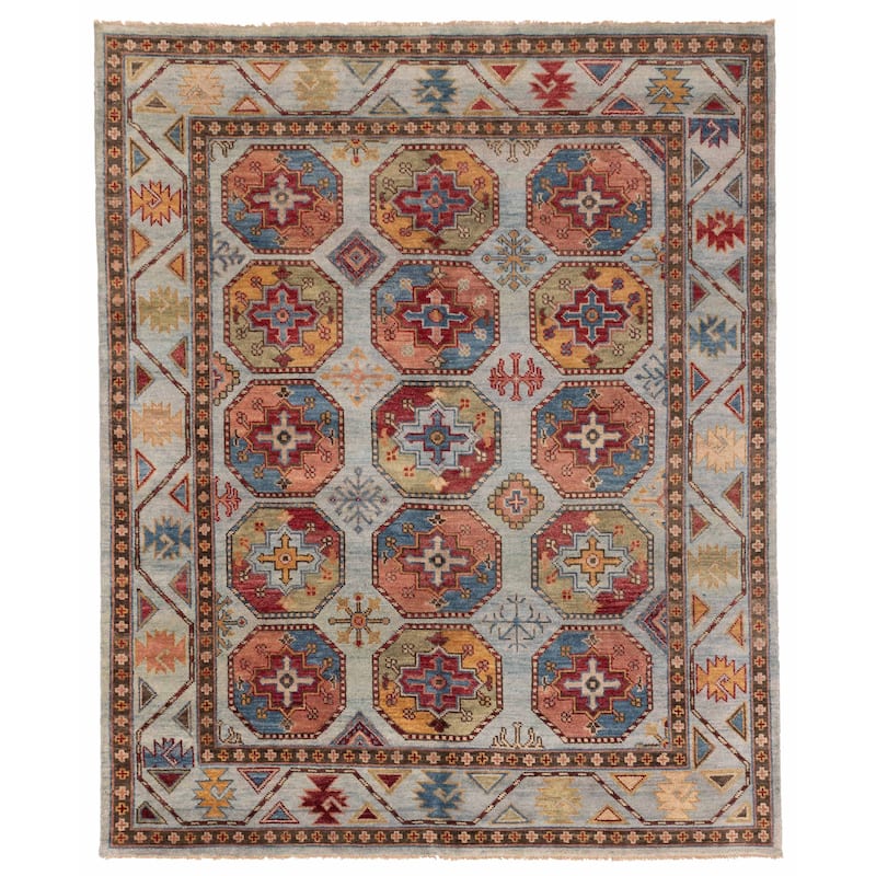 ECARPETGALLERY Hand-knotted Jules Serapi Light Blue Wool Rug - 8'0 x 9'10