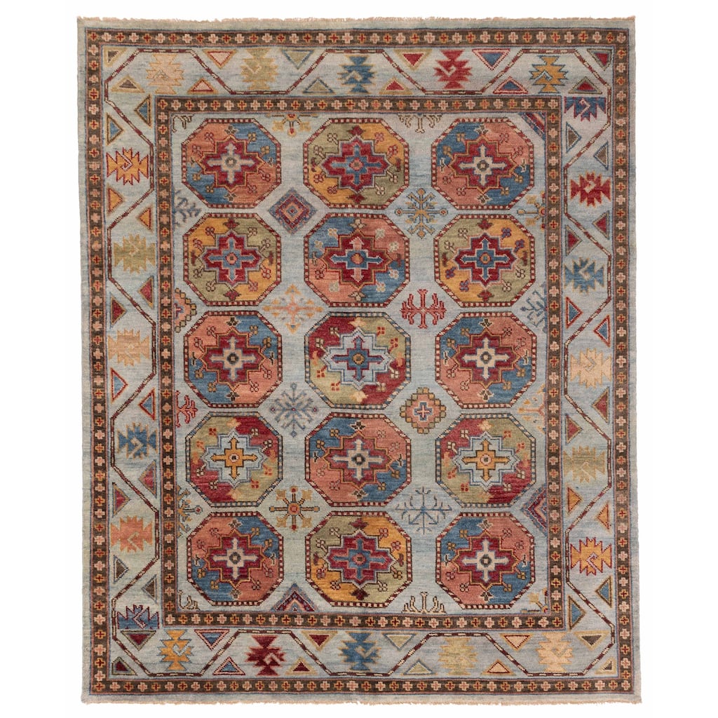 ECARPETGALLERY Hand-knotted Jules Serapi Light Blue Wool Rug - 8'0 x 9'10