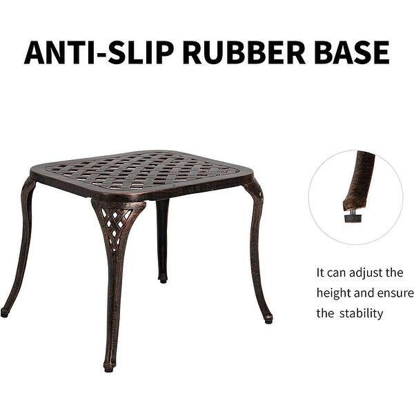 Cast Aluminum Outdoor Chaise Lounges and Table with Adjustable Backrest