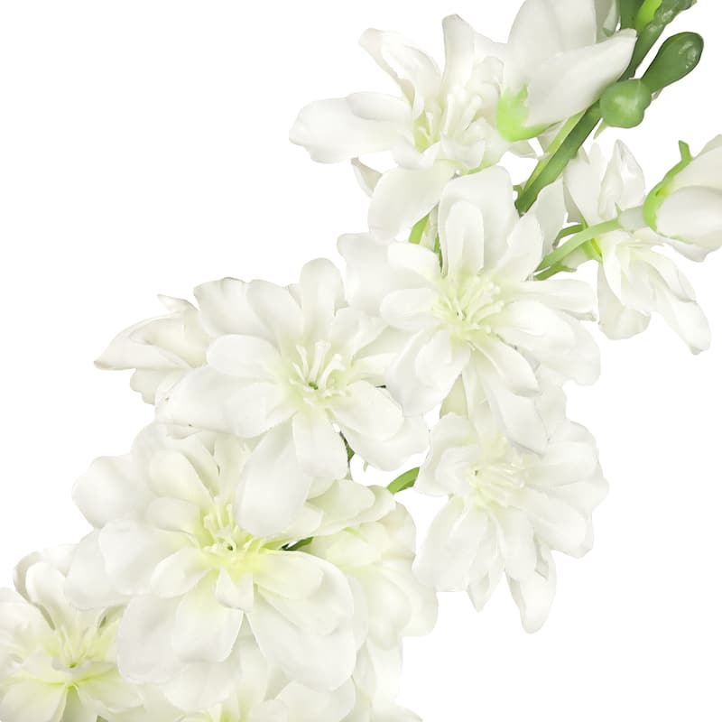 Set of 6 Cream White Artificial Delphinium Flower Stem Spray 34in - 34" L x 4" W x 4' DP