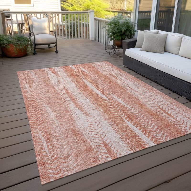Machine Washable Indoor/ Outdoor Chantille Modern Imprints Rug