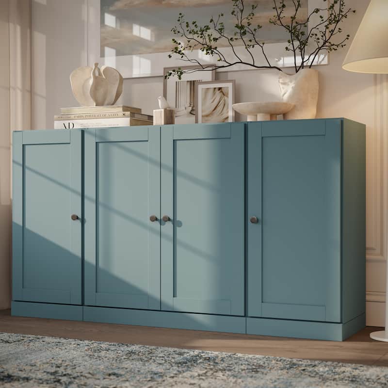 Palace Imports 100% Solid Wood 65" Sideboard with Shaker Doors and Adjustable Shelves - Yellow