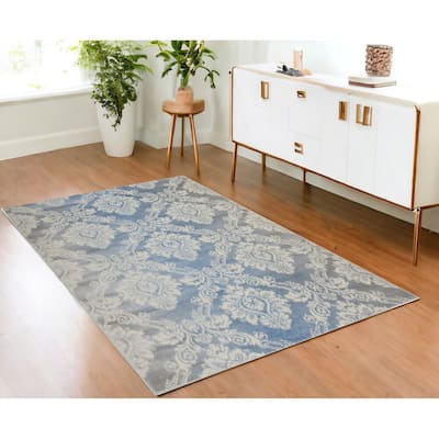 Doziq Distressed Non Skid Stain Resistant Low Pile Area Rug By HomeRoots - 72' X '48' X '0.25