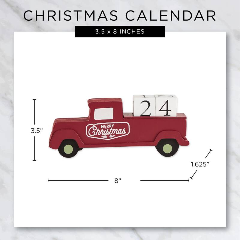 DII Christmas Tree Truck Tabletop Block Calendar - Block Truck Advent Calendar