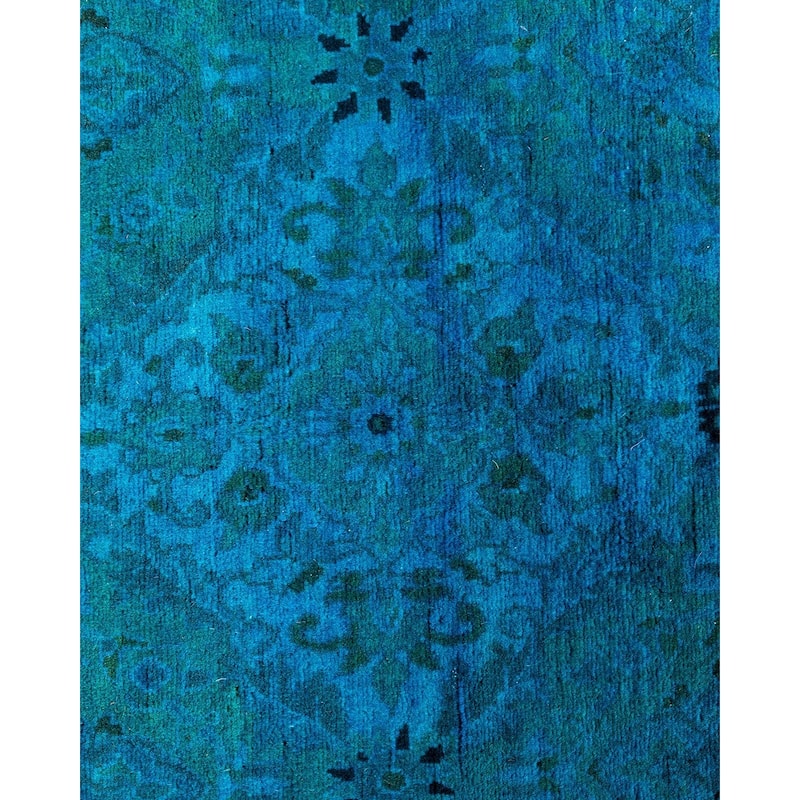 Fine Vibrance One-of-a-Kind Hand-Knotted Area Rug - Blue, 7' 1" x 7' 1" - 7' 1" x 7' 1"