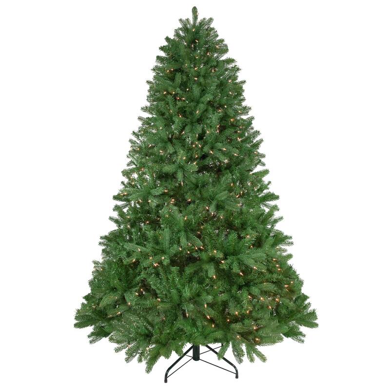 6.5' Full Sierra Noble Fir Artificial Christmas Tree, Clear Lights - 6.5 Foot