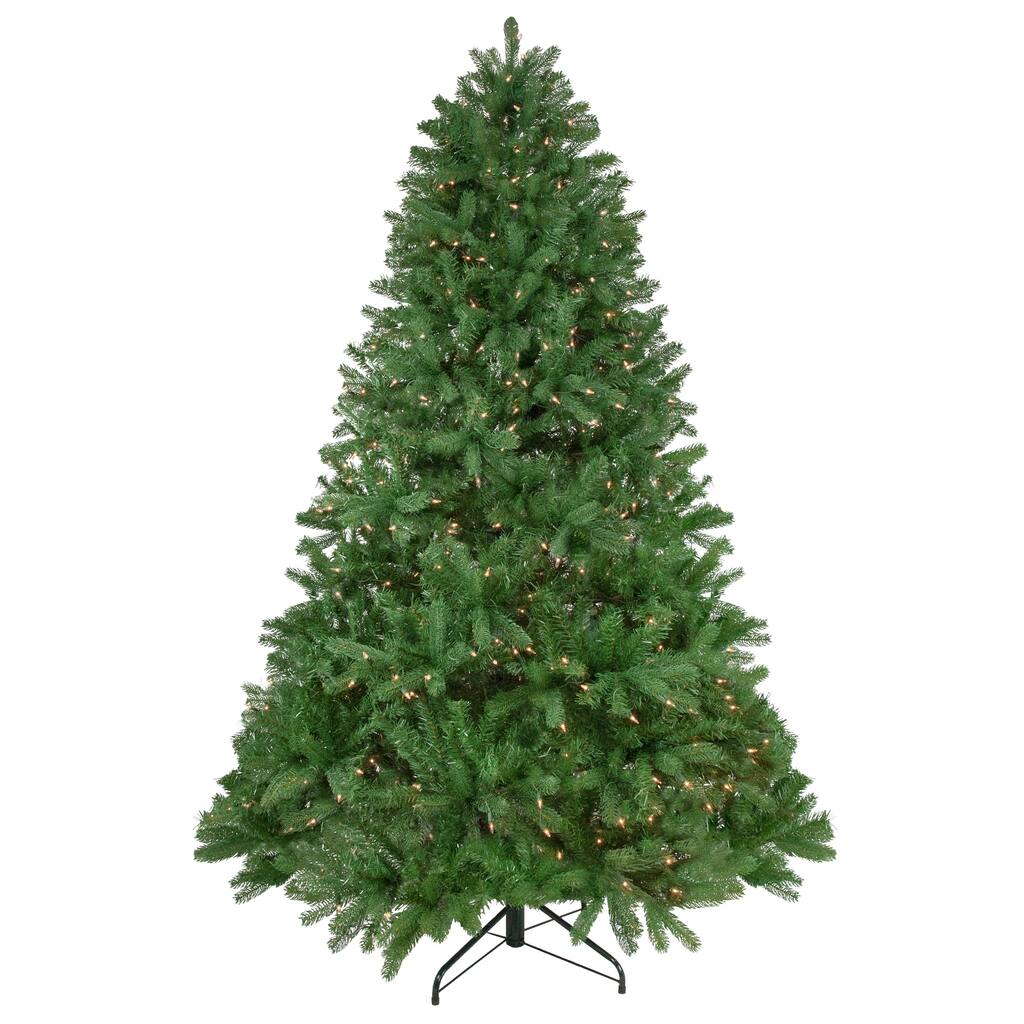 6.5' Full Sierra Noble Fir Artificial Christmas Tree, Clear Lights - 6.5 Foot