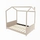 preview thumbnail 1 of 14, Full Velvet House Bed with Wood Frame & Roof